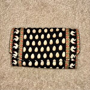 Vera Bradley Black and Cream Patterned Clutch